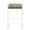 Fuji counter stool in White Metal, Brown Cowboy Fabric, back view