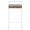 Fuji counter stool in White Metal, Brown Cowboy Fabric, front view