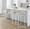 Fuji counter stool in White Metal, Light Grey Cowboy Fabric