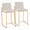 Fuji counter stool in Gold Steel, Beige Fabric, back view, featuring fabric design