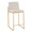 Fuji counter stool in Gold Steel, Beige Fabric, back view, featuring fabric design