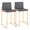Fuji Contemporary High Back Counter Stool in Gold Steel and Grey Faux Leather- Set of 2 — pair view