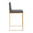 Fuji Contemporary High Back Counter Stool in Gold Steel and Grey Faux Leather- Set of 2 — side view