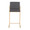 Fuji Contemporary High Back Counter Stool in Gold Steel and Grey Faux Leather- Set of 2 — front view