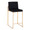 Fuji Contemporary High Back Counter Stool in Gold Steel and Black Velvet- Set of 2 — product view
