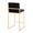 Fuji Contemporary High Back Counter Stool in Gold Steel and Black Velvet- Set of 2 — rear three-quarter view