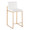 Fuji Contemporary High Back Counter Stool in Gold Steel and White Velvet- Set of 2 — product view