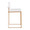 Fuji Contemporary High Back Counter Stool in Gold Steel and White Velvet- Set of 2 — side view