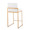 Fuji Contemporary High Back Counter Stool in Gold Steel and White Velvet- Set of 2 — rear three-quarter view