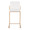 Fuji Contemporary High Back Counter Stool in Gold Steel and White Velvet- Set of 2 — front view