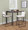 Fuji counter stool in Black Steel, Beige Fabric, featuring fabric design