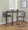 Fuji counter stool in Black Steel, Charcoal Fabric, featuring fabric design