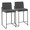 Fuji counter stool in Black Steel, Charcoal Fabric, back view, featuring fabric design