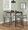 Fuji counter stool in Black Steel, Grey Fabric, featuring fabric design