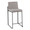 Fuji counter stool in Black Steel, Grey Fabric, back view, featuring fabric design
