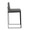 Fuji counter stool in Black Steel, Grey PU, back view, featuring faux leather design and leather design