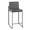 Fuji counter stool in Black Steel, Grey PU, back view, featuring faux leather design and leather design