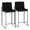 Fuji counter stool in Black Steel, Black Velvet, back view, featuring velvet design