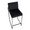 Fuji counter stool in Black Steel, Black Velvet, back view, featuring velvet design