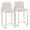 Fuji Contemporary High Back Counter Stool in Stainless Steel and Beige Fabric- Set of 2 — back view (photo 1)