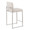 Fuji Contemporary High Back Counter Stool in Stainless Steel and Beige Fabric- Set of 2 — rear three-quarter view