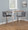 Fuji counter stool in Stainless Steel, Charcoal Fabric, featuring fabric design