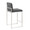 Fuji counter stool in Stainless Steel, Charcoal Fabric, back and side view, featuring fabric design