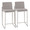 Fuji counter stool in Stainless Steel, Grey Fabric, back view, featuring fabric design