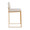 Fuji 26" Contemporary High Back Counter Stool in Gold Steel and Beige Fabric- Set of 3 — side view