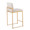 Fuji 26" Contemporary High Back Counter Stool in Gold Steel and Beige Fabric- Set of 3 — rear three-quarter view