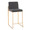 Fuji 26" Contemporary High Back Counter Stool in Gold Steel and Charcoal Fabric- Set of 3 — product view
