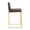 Fuji 26" Contemporary High Back Counter Stool in Gold Steel and Charcoal Fabric- Set of 3 — side view