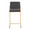 Fuji 26" Contemporary High Back Counter Stool in Gold Steel and Charcoal Fabric- Set of 3 — front view