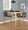 Fuji 26" Contemporary High Back Counter Stool in Gold Steel and Charcoal Fabric- Set of 3 — lifestyle photo 2