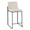 Fuji 26" Contemporary High Back Counter Stool in Black Steel and Beige Fabric- Set of 3 — product view