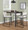 Fuji 26" Contemporary High Back Counter Stool in Black Steel and Beige Fabric- Set of 3 — lifestyle photo 2