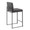 Fuji 26" Contemporary High Back Counter Stool in Black Steel and Charcoal Fabric- Set of 3 — rear three-quarter view