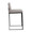 Fuji counter stool in Black Steel, Grey Fabric, side view, featuring fabric design