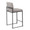 Fuji counter stool in Black Steel, Grey Fabric, back and side view, featuring fabric design