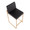 Fuji counter stool in Gold Steel, Black PU, top view, featuring faux leather design and leather design