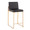 Fuji 26" Contemporary High Back Counter Stool in Gold Steel and Black Faux Leather- Set of 3 — product view