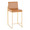 Fuji counter stool in Gold Metal, Camel PU, product view, featuring faux leather design and leather design