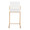 Fuji 26" Contemporary High Back Counter Stool in Gold Steel and White Faux Leather- Set of 3 — front view