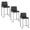 Fuji 26" Contemporary High Back Counter Stool in Black Steel and Black Faux Leather- Set of 3 — pair view