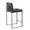 Fuji 26" Contemporary High Back Counter Stool in Black Steel and Black Faux Leather- Set of 3 — rear three-quarter view
