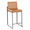 Fuji counter stool in Black Metal, Camel PU, product view, featuring faux leather design and leather design