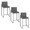 Fuji 26" Contemporary High Back Counter Stool in Black Steel and Grey Faux Leather- Set of 3 — pair view
