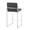 Fuji 26" Contemporary High Back Counter Stool in Stainless Steel and Black Faux Leather- Set of 3 — rear three-quarter view