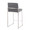 Fuji 26" Contemporary High Back Counter Stool in Stainless Steel and Grey Faux Leather- Set of 3 — rear three-quarter view