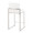 Fuji 26" Contemporary High Back Counter Stool in Stainless Steel and White Faux Leather- Set of 3 — rear three-quarter view